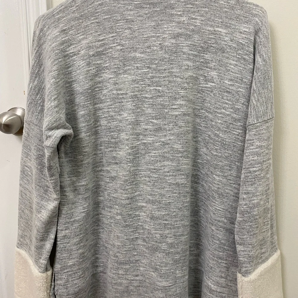 Sunday in Brooklyn Gray and Cream Cowl Neck Sweater - Picture 5 of 6